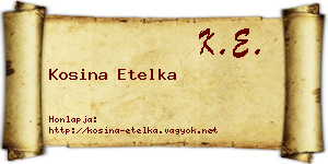 Kosina Etelka névjegykártya